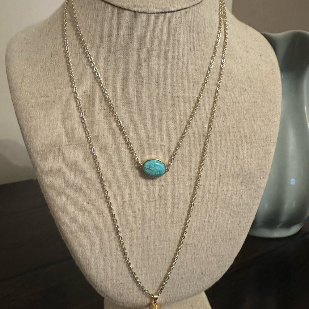Elegant Turquoise and Gold Necklace
